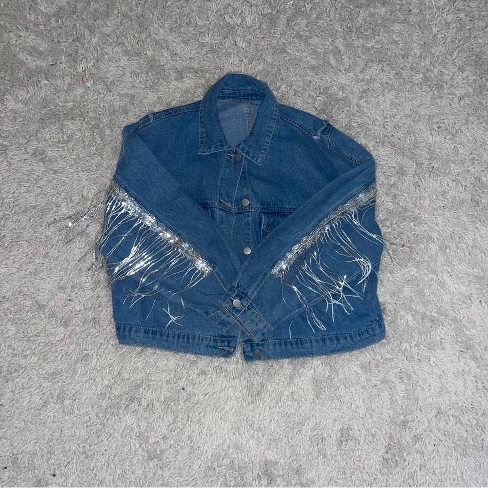 SHEIN Diamonds & Denim Jean Jacket